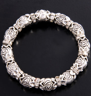 Bracet ChiQ and roses silver