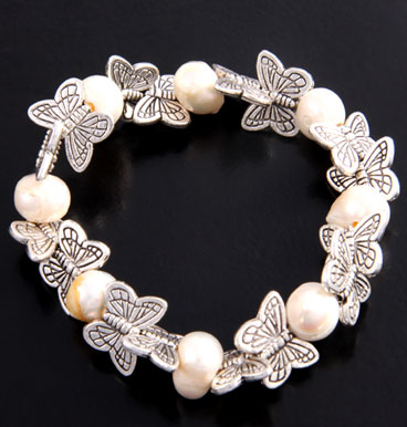 armband Butterfly kisses and fresh water pearl
