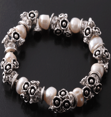 Bracelet Pearl and Flowers