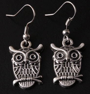 Earrings Small Silver Owl