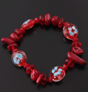 Red Bracelet w. glass