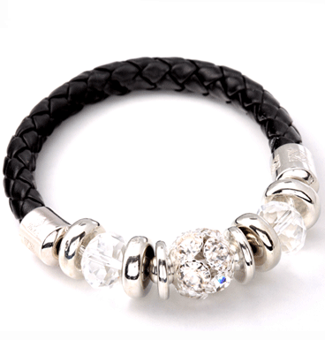 Bracelet braid, strass & crystal