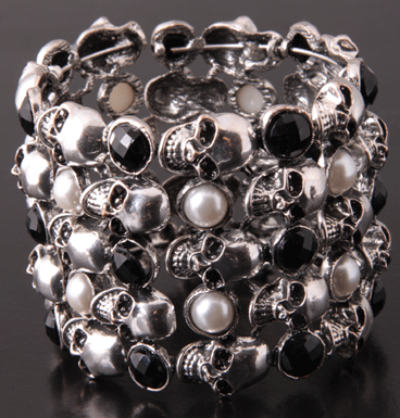Bracelet skulls & pearls
