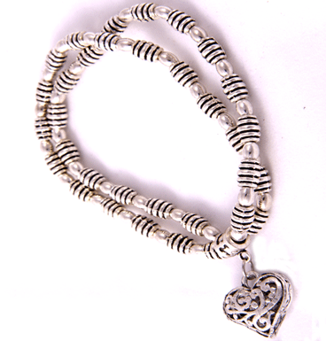 Bracelet double chained heart