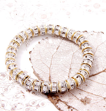 Bracelet Gold Pieces and Strass 