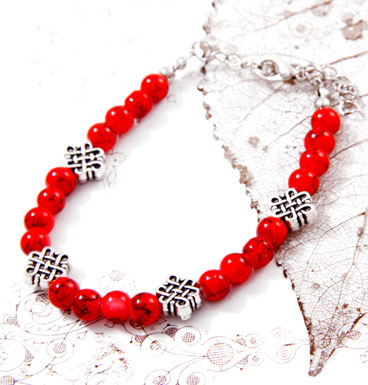 Armband celtic knot and red