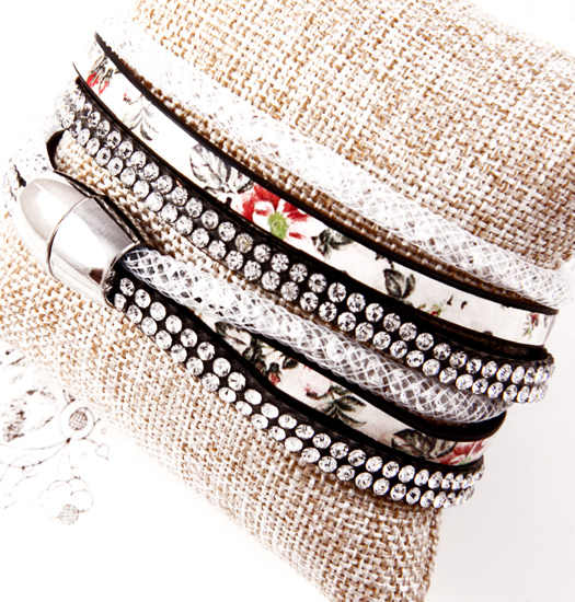 Armband Strass and Flowers