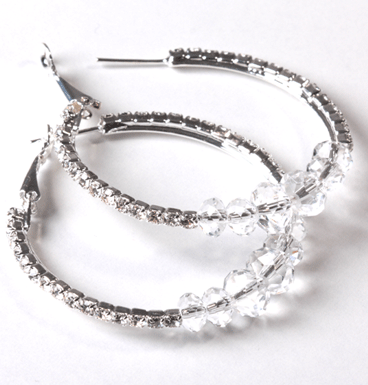 Strass loop with crystal