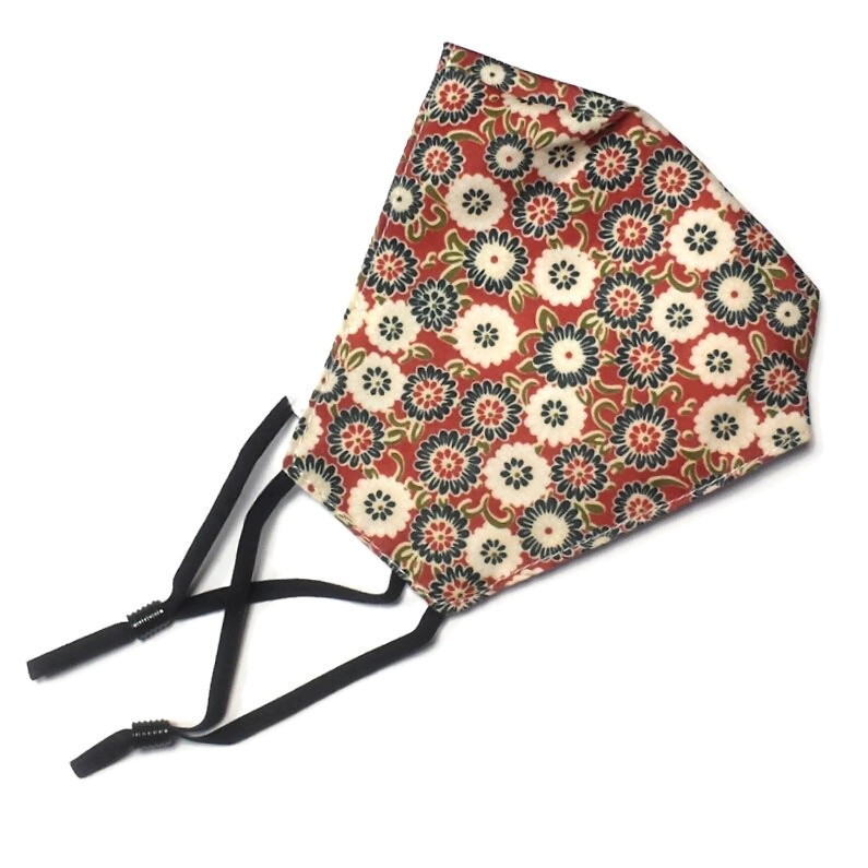 Mask Flowers Brownish Red