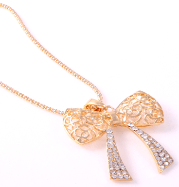 Necklace Bow with crystals