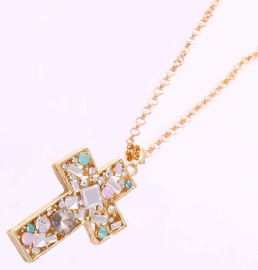 Necklace Stoned Cross