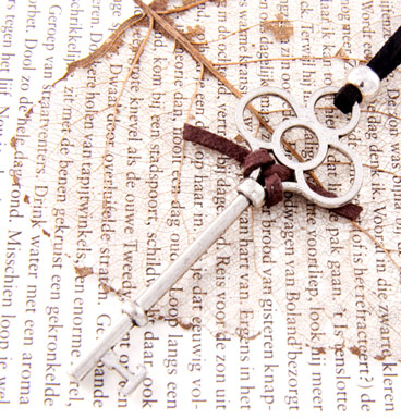Necklace Key on leather