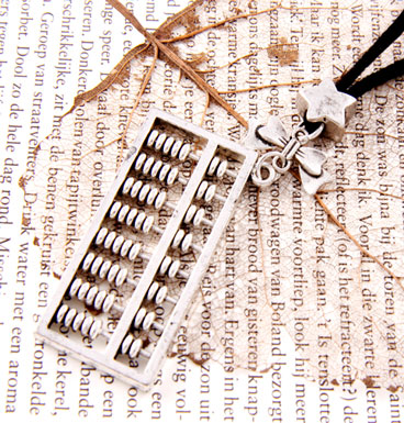 Necklace Abacus on leather