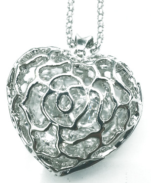 Necklace Heart filled with crystals