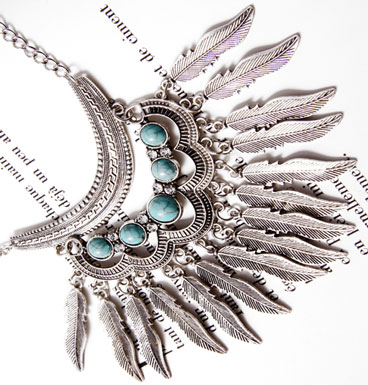Necklace Feather and TQ