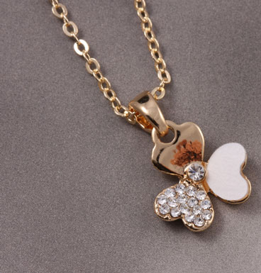 Ketting Lucky Clover of hearts