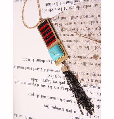Necklace Stone and Tassle
