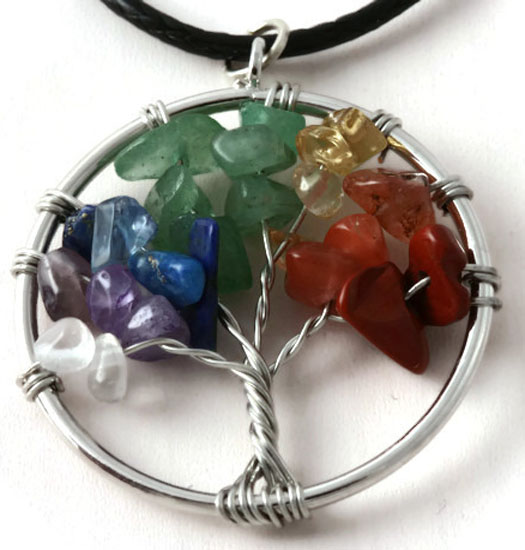 Necklace tree of life stones