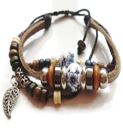 Armband feather and blue