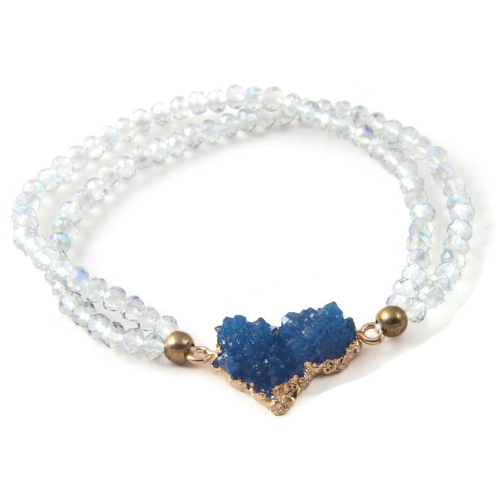 Bracelet Blue rough crystal