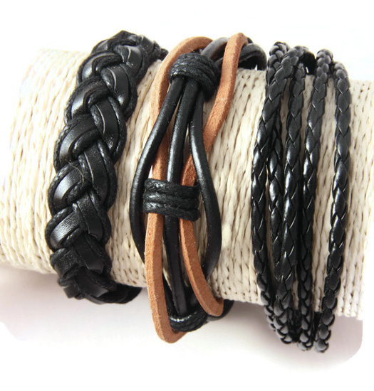set of 3 bracelet braided and plait