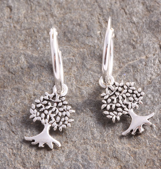 Silver Luck Charm Earring Tree of Life 2
