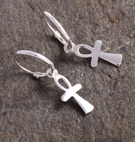 Silver Luck Charm Earring Ankh
