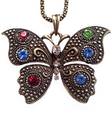 Necklace Strass Butterfly