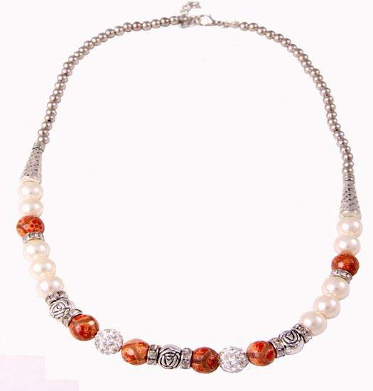 Collier Shamballa, Roses & Red Earth
