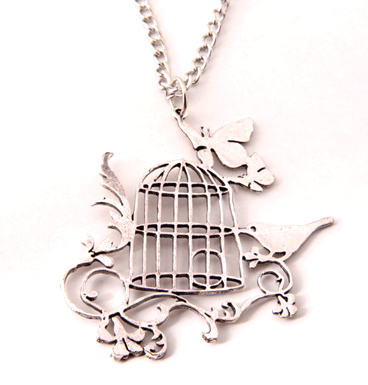 Necklace silhouette birdcage