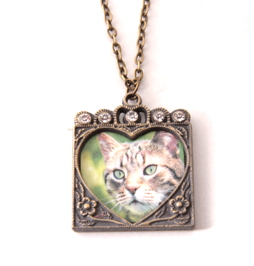 Necklace with foto frame - heartshape