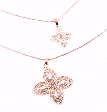 Double necklace - Clover Rose Gold