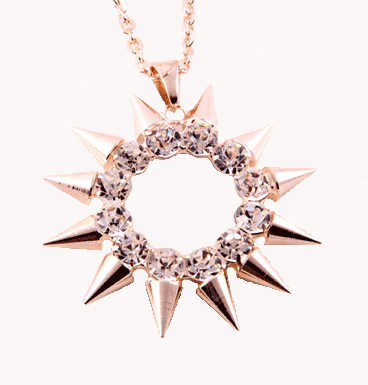 Necklace Spiked strass - Rose Gold