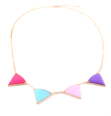 Necklace Multi Colored Triangle