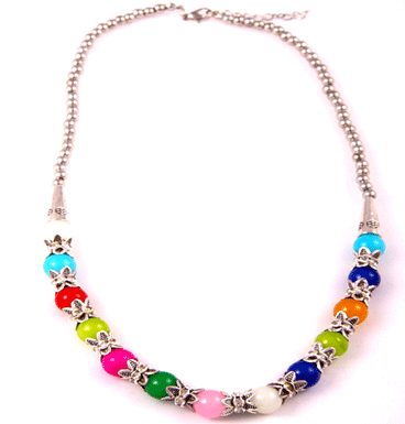 Necklace ChiQ & colored glass multi