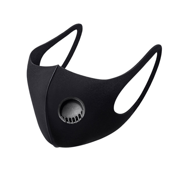 Scuba Knit mask, Black with valve.