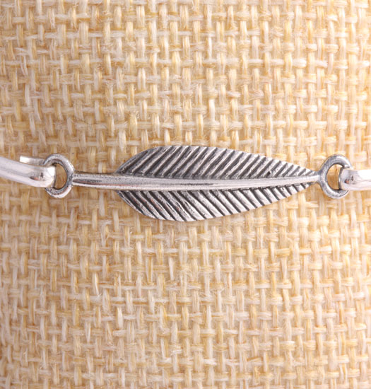 Fine Silver Bracelet Feather