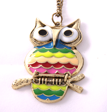 necklace swinging owl