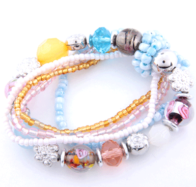 Multi bracelet glass beads