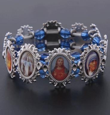 Maria oval deco & blue beads